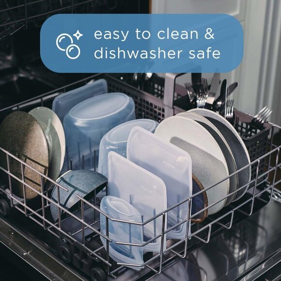 Premium Silicone Reusable Food Storage Bags, 4-Pack, Clear, Multi-Use Food Stora - Picture 4 of 8